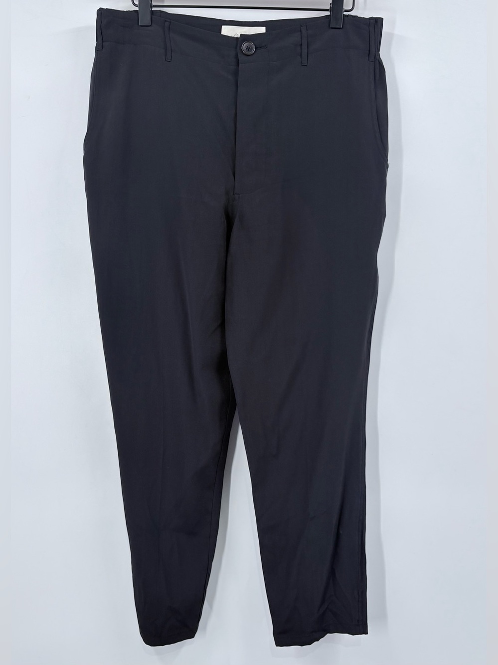 The GREAT. Black Silk Ankle Trousers